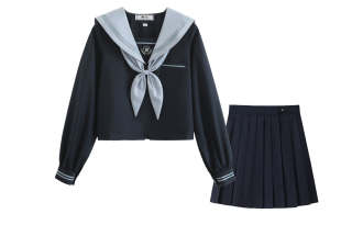SHENBEI JK Uniforms Women's Navy Collar Moderate Short Pleated Skirt