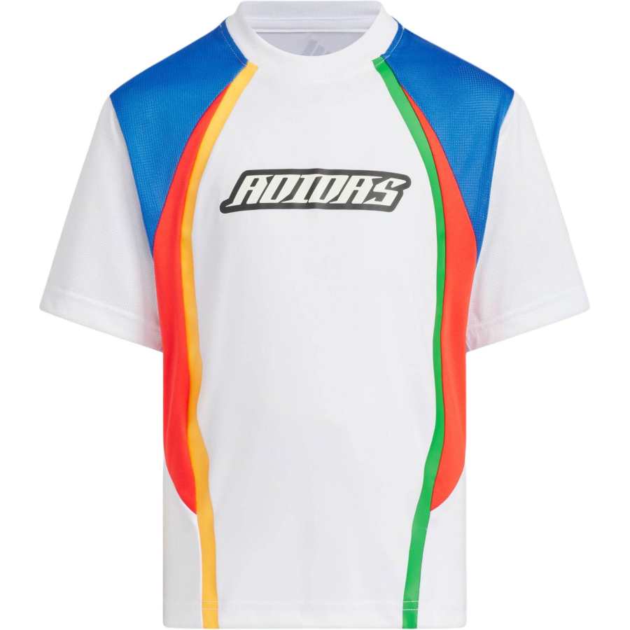 Adidas Adidas T Shirt SPORTSWEAR SHORT SLEEVE T SHIRT White/Air Force Blue Children Aged 3 7 Years Old