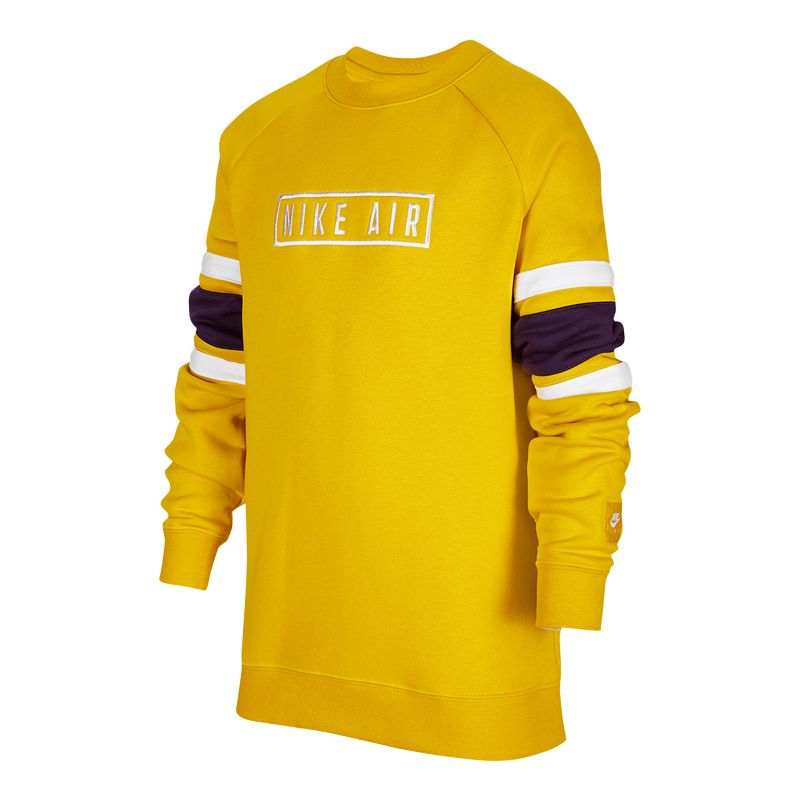 Nike Nike Sweatshirt Air Fleece Lined Crew Neck Thermal Casual Long Sleeved Yellow/Black/White Teenagers