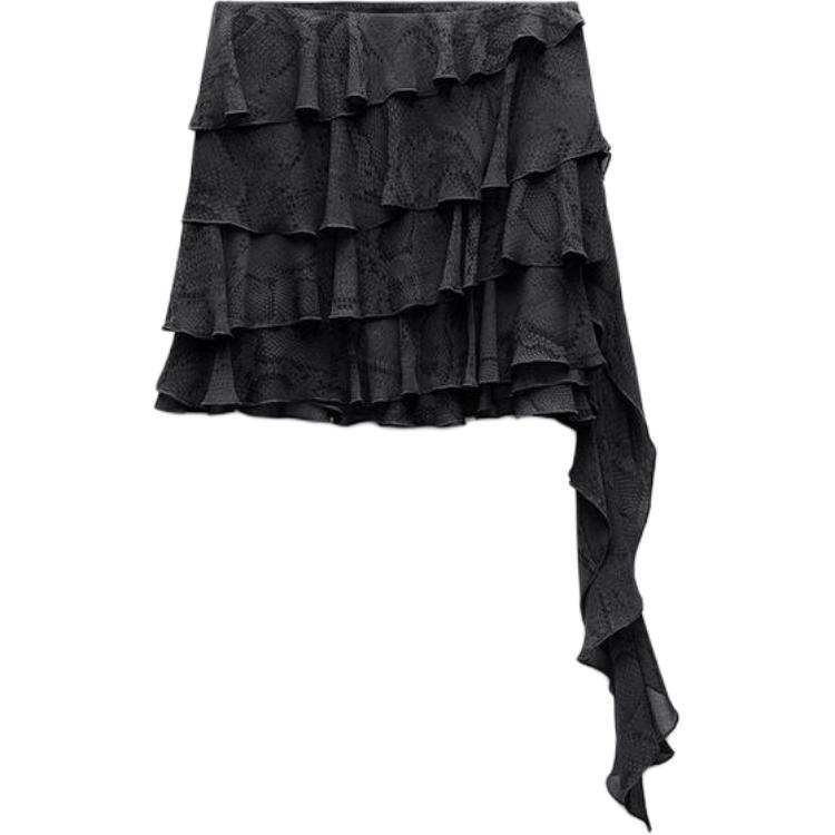 ZARA New Year SS25 Casual Short Skirts Women's Dark Gray