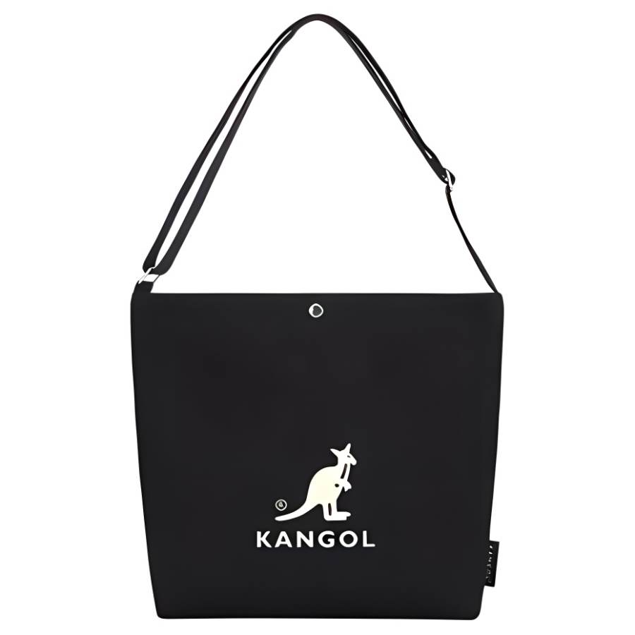 KANGOL Cotton Handbag, Shoulder Bag, Crossbody Bag Unisex Black