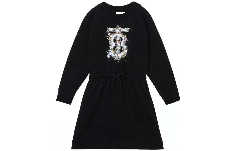 Burberry Burberry Long Sleeved Dress FW22 Black Kids'