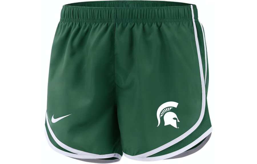 Nike Nike College Dri FIT Tempo Michigan State Sports Shorts Women's Canyon Green