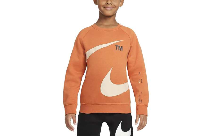 Nike Nike Sweatshirt Color Block Crew Neck Casual Long Sleeved Fleece Lined Curry Yellow Kids'
