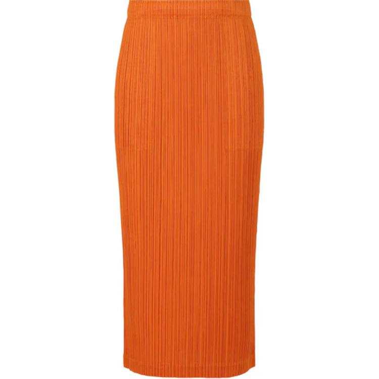 ISSEY MIYAKE SS24 Casual Long Skirt Women's Dark Orange