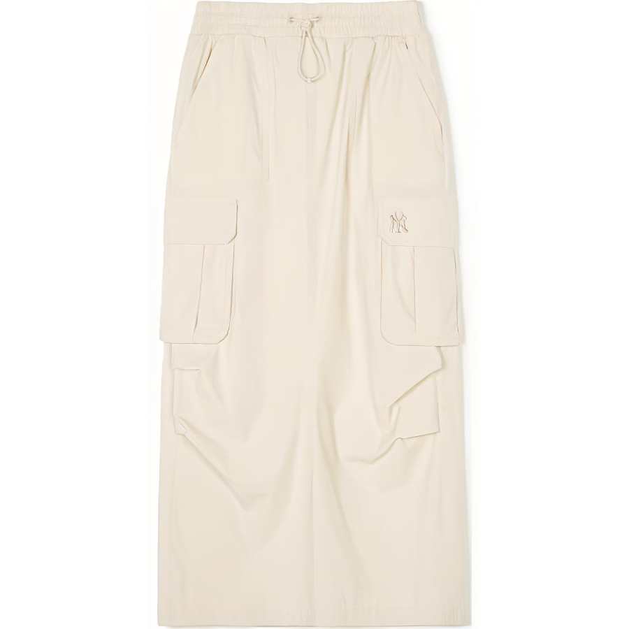 MLB New York Yankees Casual Long Skirt Women's Linen Cream