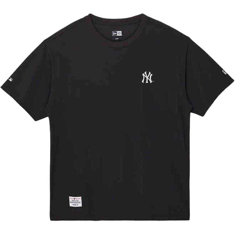New Era T Shirts Unisex Black Crew Neck Thin