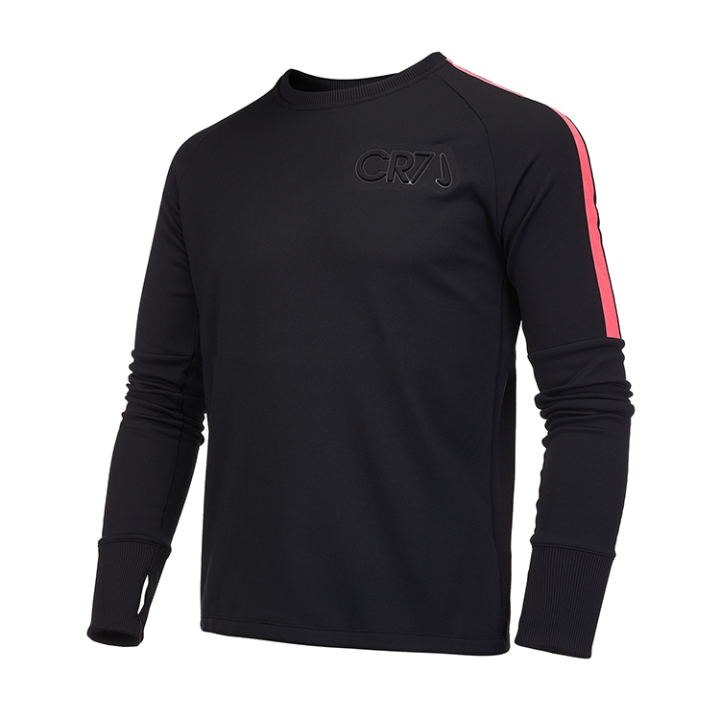 Nike Nike Sweatshirt CR7 Casual Sports Fleece Lined Thermal Crew Neck Black Teenagers