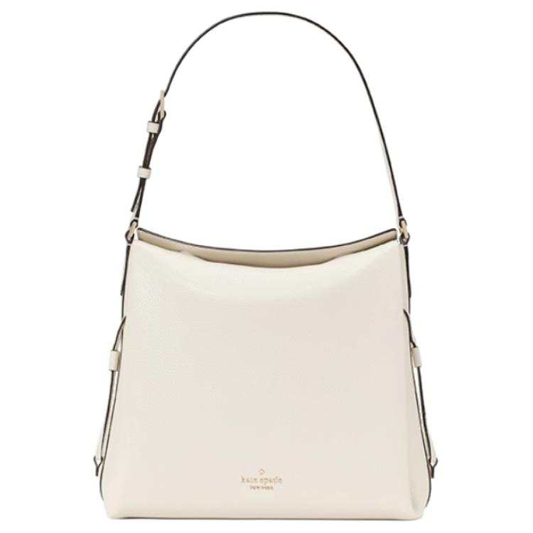 Kate Spade Dumpling Litchi Grain Cow Leather Shoulder Bag Large Women's Sheepskin Paper White