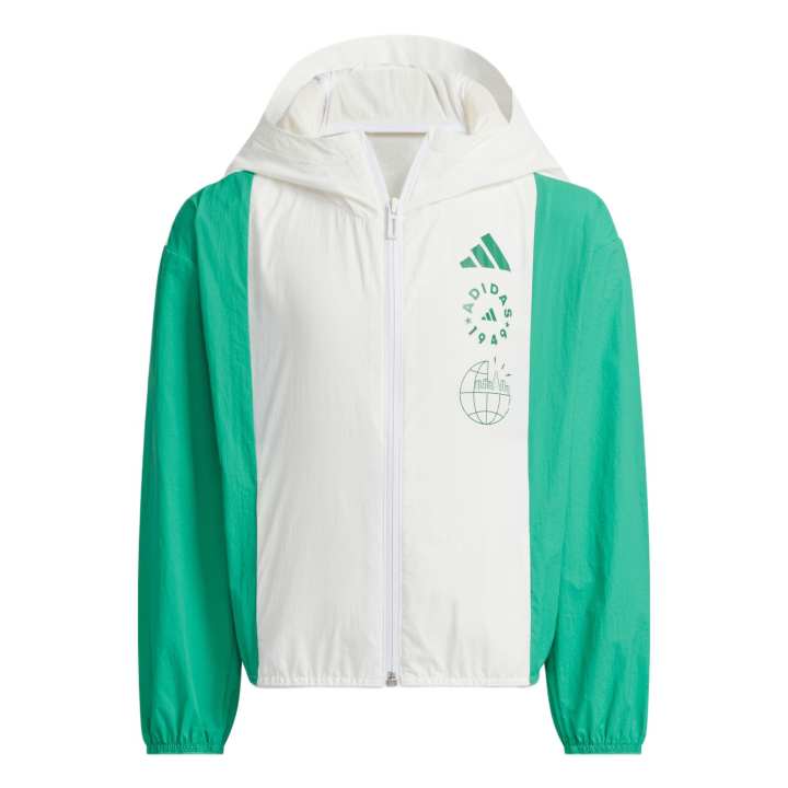 Adidas Adidas Jacket White/Light Lawn Green Children Aged 3 7 Years Old