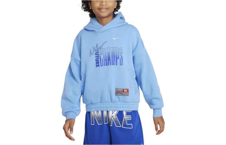 Nike Nike Kids' Apparel Pullover Fleece Hoodie Sweatshirt Blue Kids'