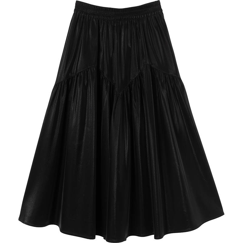 XIANGYING Casual Long Skirt Women's Black
