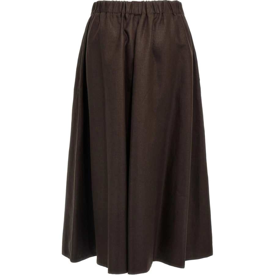 Brunello Cucinelli SS25 Casual Long Skirt Women's Coffee