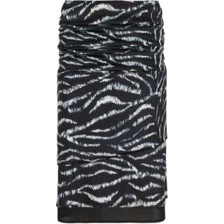 The Attico Zebra Printed Satin Midi Skirt
