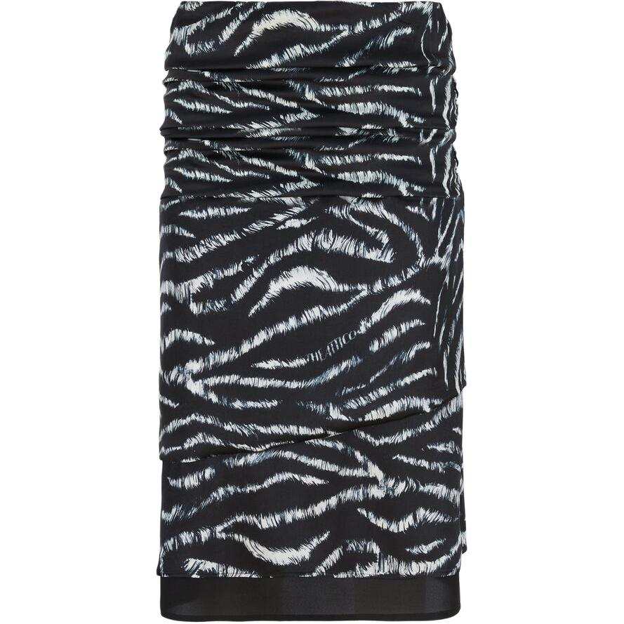 The Attico Zebra Printed Satin Midi Skirt