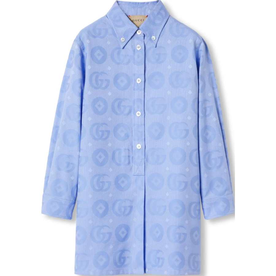 GUCCI Dress FW24 Light Blue Kids'