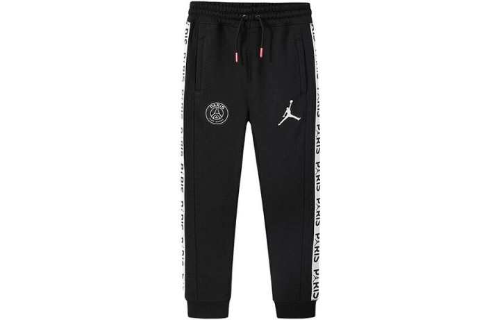 Jordan Jordan Knitted Sweatpants Side Logo Fabric Print Elastic Waistband Fleece Lined Elastic Cuff Black Kids'