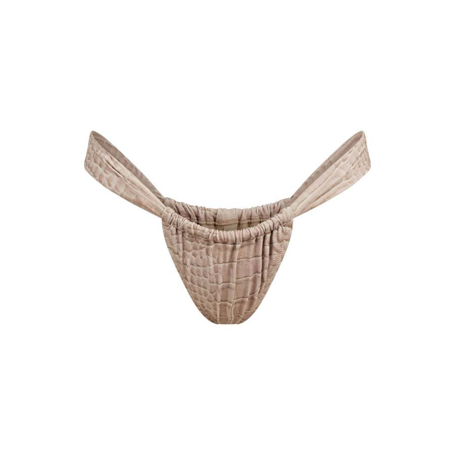 Skims SS25 SIGNATURE SWIM RUCHED THONG BIKINI BOTTOM Swimming Shorts Women's