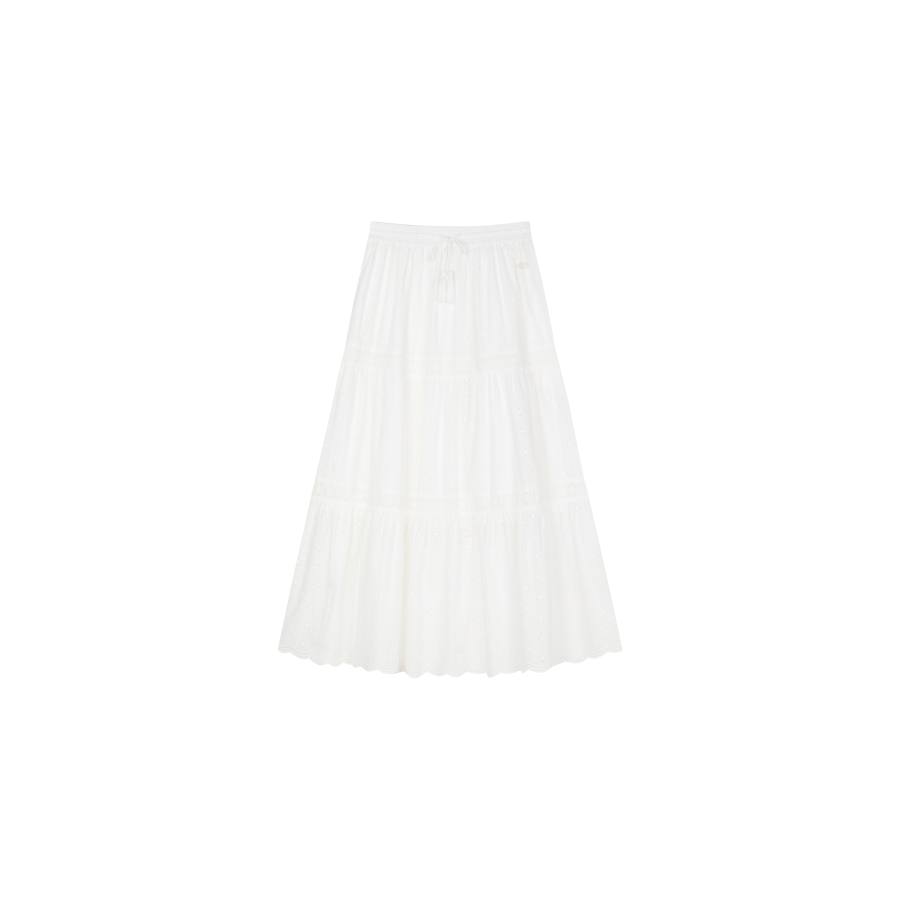 Teenie Weenie Casual Long Skirt Women's Ivory White