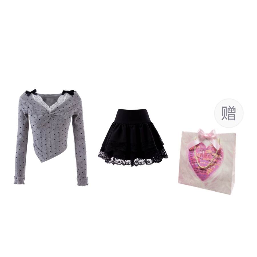 Cosyism Two Piece Skirt Sets Women's Boat Neck Moderate Short