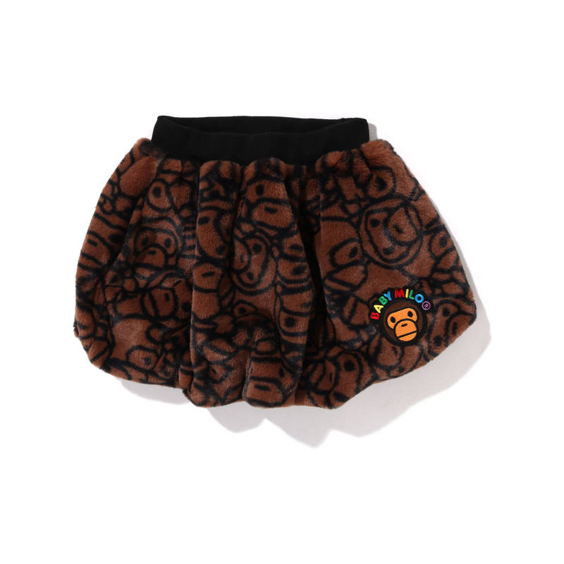 A BATHING APE All Over Print Moderate Skirt Kids' Coffee