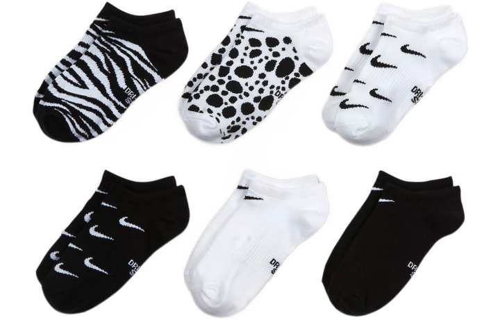 Nike Nike Kids Socks 6 Pack Black White Kids'
