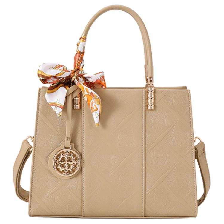 PAYOT Microfiber Synthetic Leather Shoulder Bag, Handbag Women's Apricot