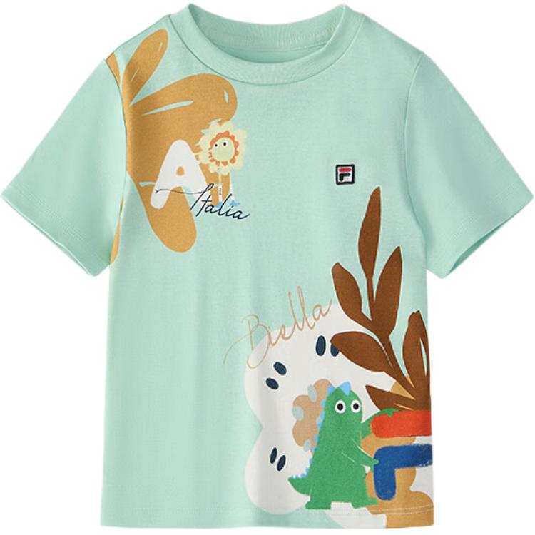 FILA KIDS T Shirt Cypress Green Children Aged 3 7 Years Old