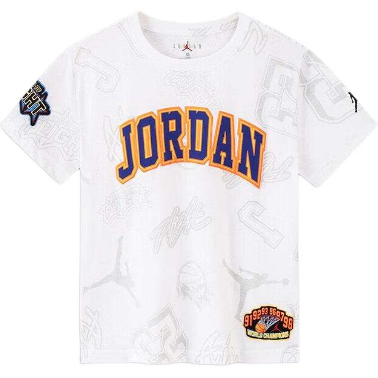 Jordan Jordan T Shirt Pure White Children Aged 3 7 Years Old