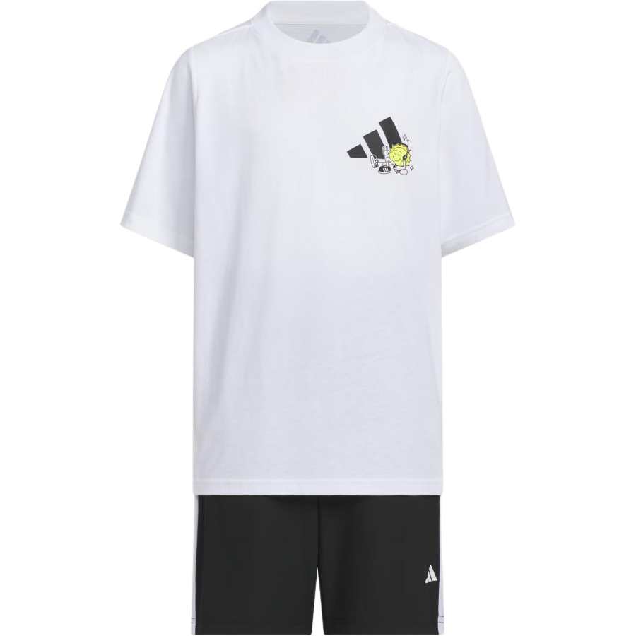 Adidas Adidas Casual Sportswear GRAPHIC TEE SET White/Black Children Aged 3 7 Years Old