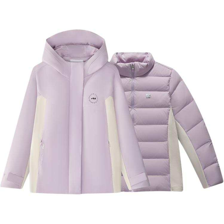 FILA KIDS Multicolor Stand Collar Loose Fit Moderate Regular Edition Duck Down Jacket Teenagers