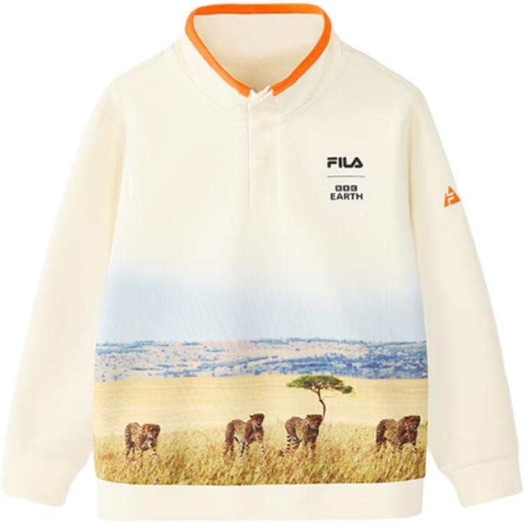 FILA KIDS Sweatshirt White Beige Yellow Children Aged 3 7 Years Old