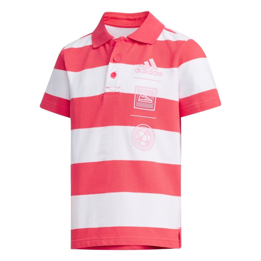 Adidas Adidas T Shirt Eye Catching Red/White Children Aged 3 7 Years Old
