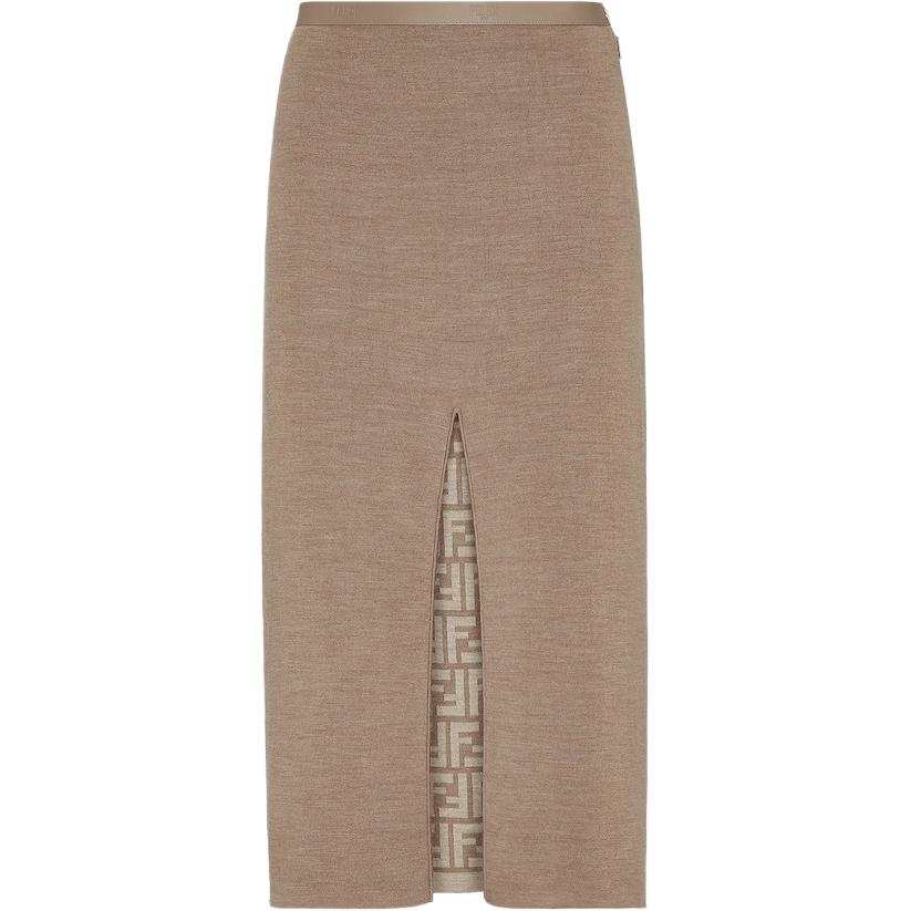 FENDI FW24 Casual Long Skirt Women's Gray