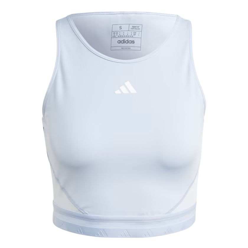 Adidas Adidas AEROREADY HYPERGLAM CROP TANK TOP Sport Vests Women's Blue Dawn/White