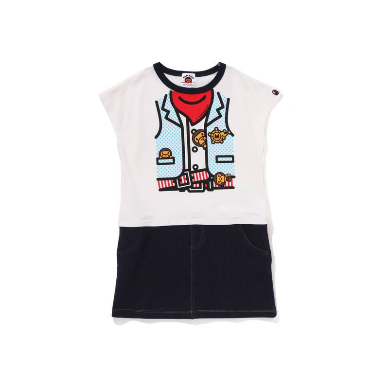 A BATHING APE Dress White Children Aged 3 7 Years Old