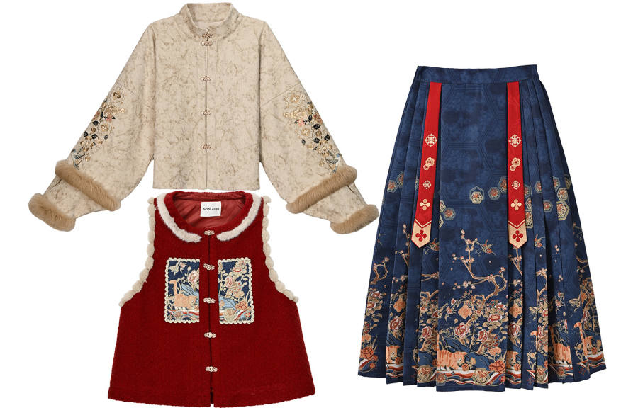 SNBL Hanfu Women's As Wish Meow Shirt+Vest+Mamianqun Moderate
