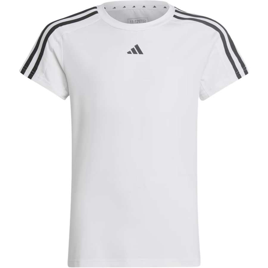 Adidas Adidas T Shirt Kids' Apparel AEROREADY 3 Stripes Slim Fit Training Tee White Kids'