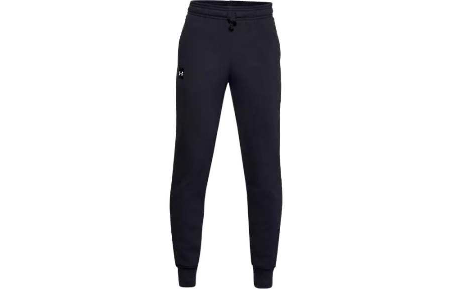 Under Armour Knitted Sweatpants Kids' Apparel, Solid Color Fleece Lined Elastic Cuff Black Kids'