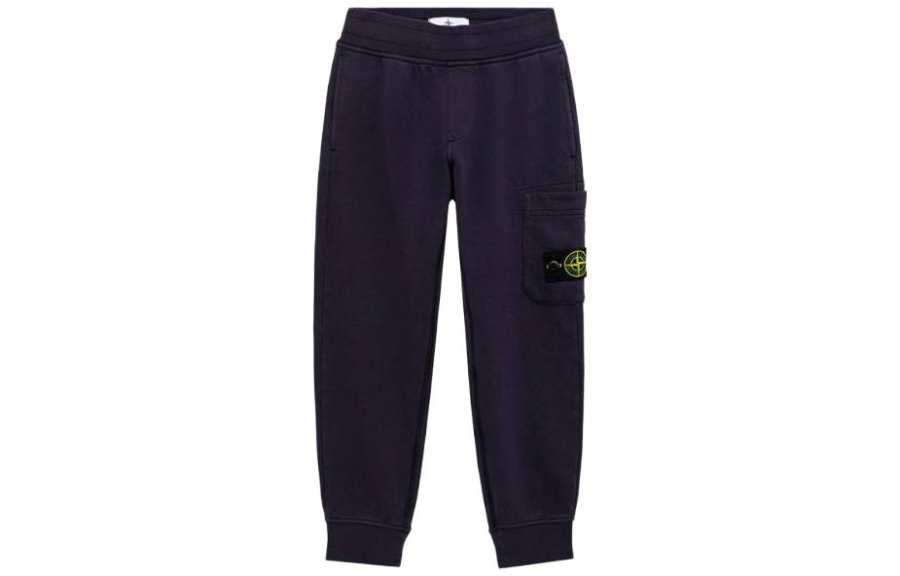 STONE ISLAND Knitted Sweatpants Navy Blue Kids'