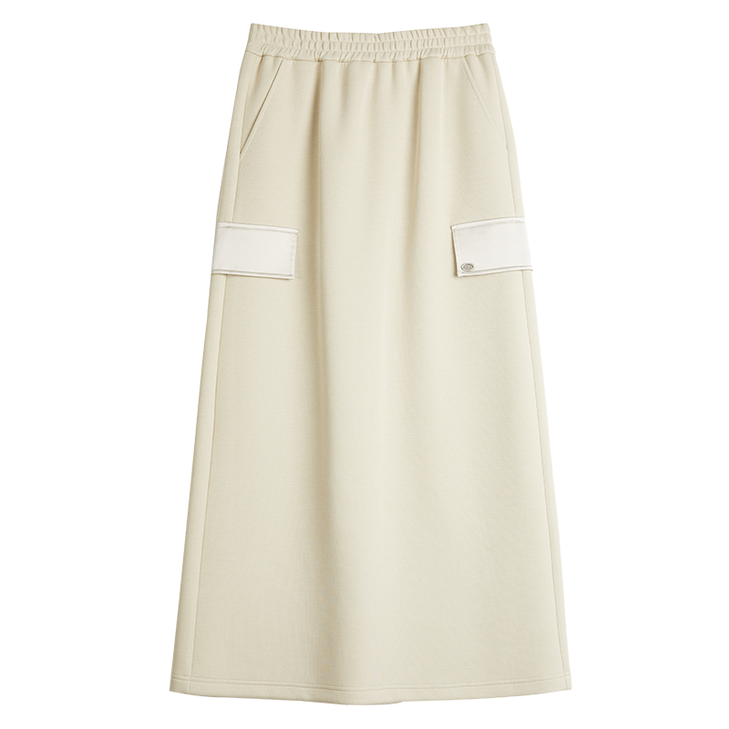 ELLE Casual Long Skirt Women's Khaki
