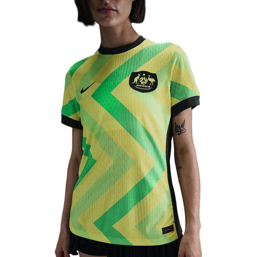 Nike Nike Australia National Team Australie Domicile Soccer Jersey Women's Light Voltage Yellow II/Professional Green