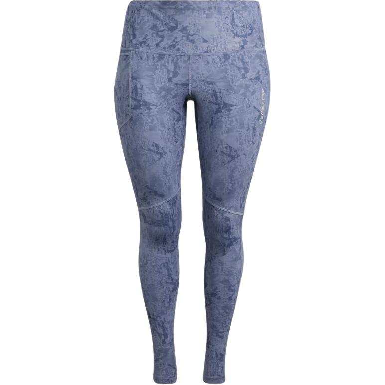Adidas Adidas Terrex Multi Allover Print Leggings Sports Pants Women's Silver Purple