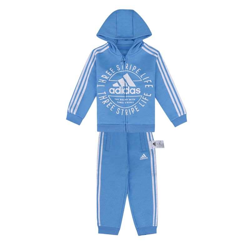 Adidas Adidas Casual Sportswear Hooded Long Sleeved Fleece Lined Top With Stripes, Comfortable Fashion Pants Blue