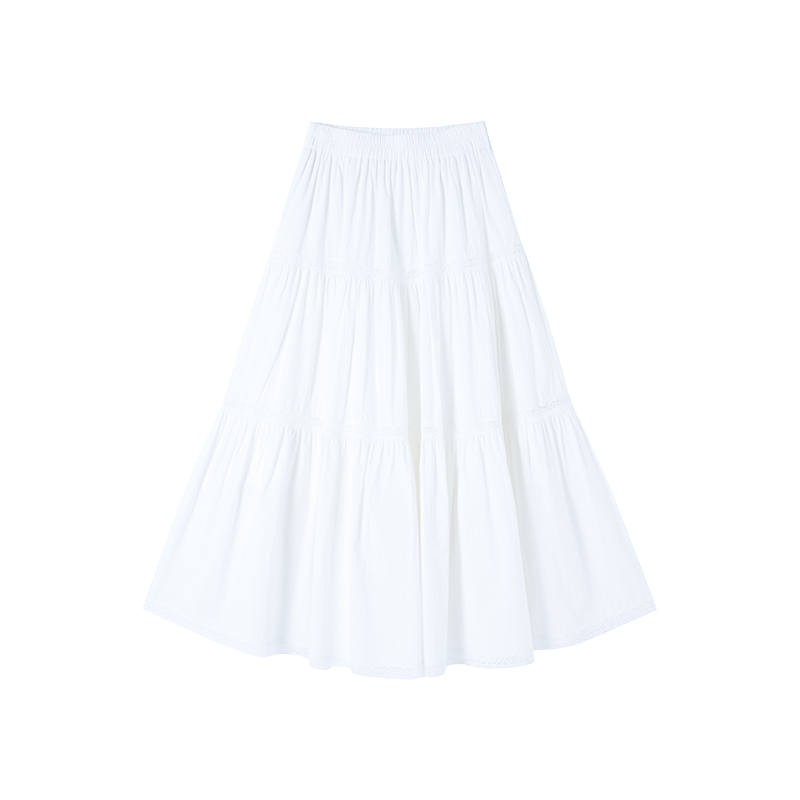 XIANGYING Casual Long Skirt Women's White
