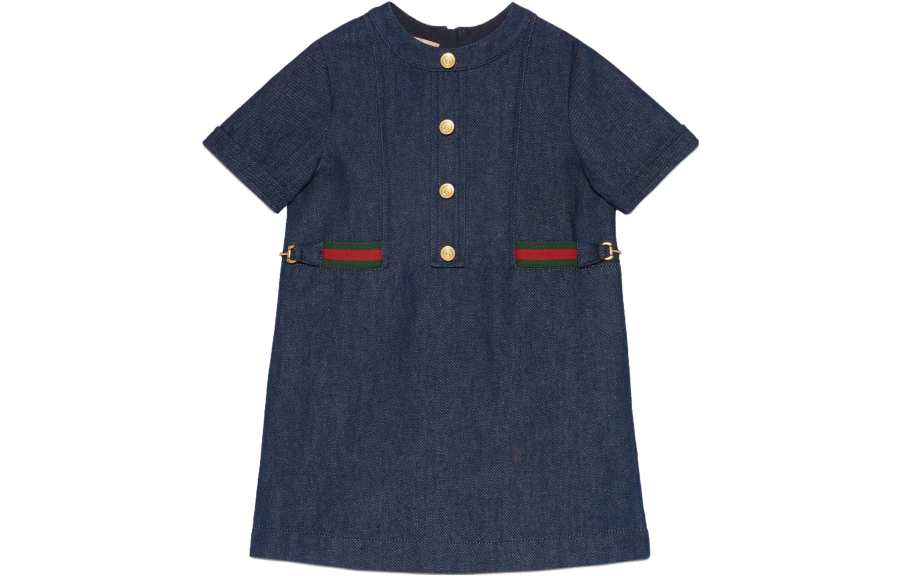 GUCCI Dress SS24 Dark Blue Kids'