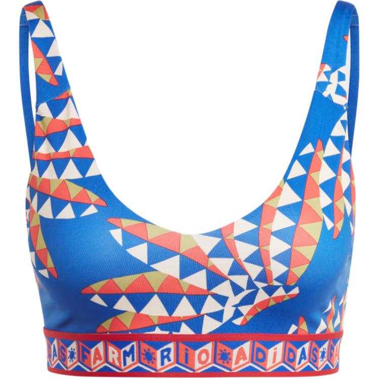 Adidas Adidas FARM Rio ADIDAS X FARM RIO MEDIUM SUPPORT BRA Sports Underwear Women's Bold Blue/Blissful Orange