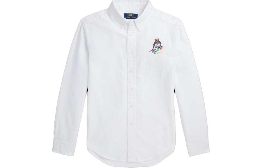 Polo Ralph Lauren Polo Bear SS24 Letter Animal Pattern Shirt Spring Fall Teenagers
