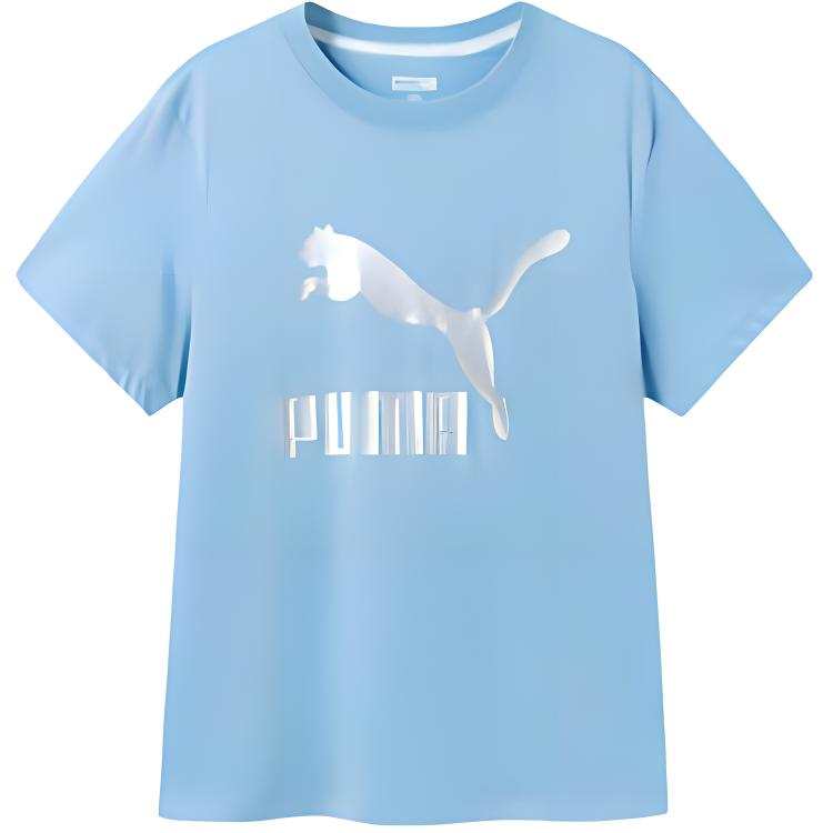 PUMA Sportstyle T Shirt Ice Blue Teenagers