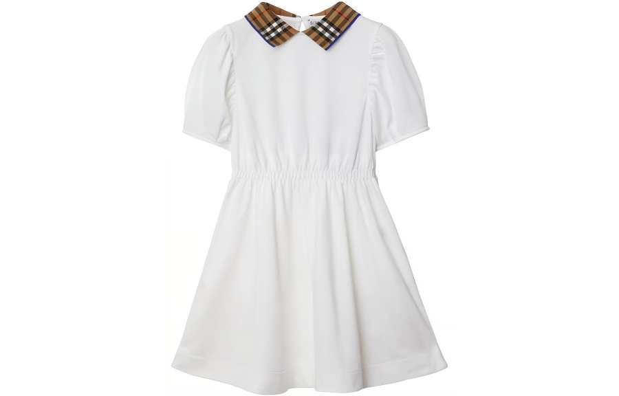 Burberry Dress FW23 Optical White Kids'